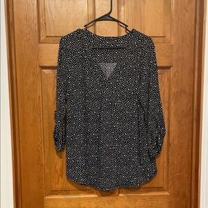 West Kei Black and White Dotted Blouse